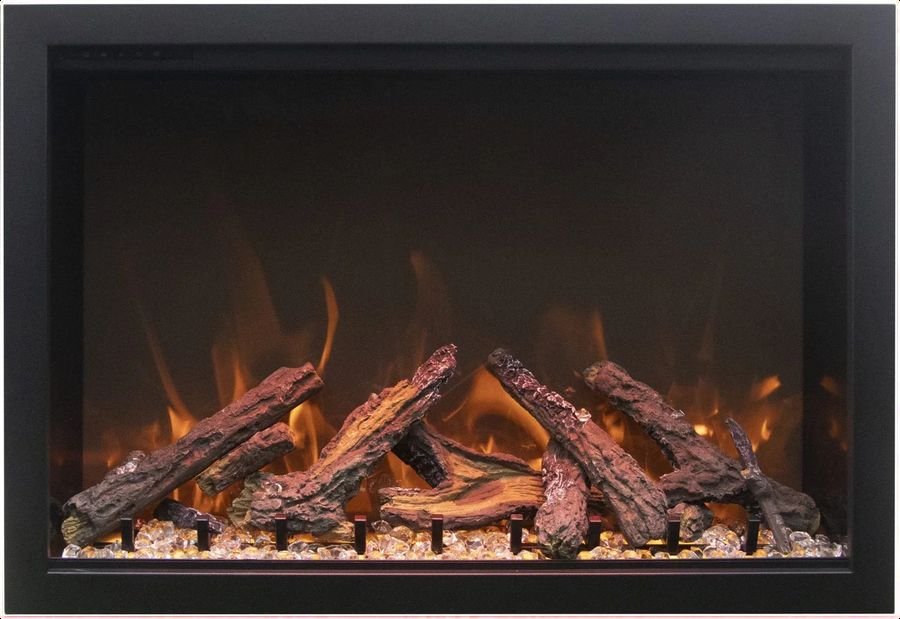 Living room idea with the Amantii TRD-48 Traditional Smart Electric 48" Indoor / Outdoor WiFi En, Amantii