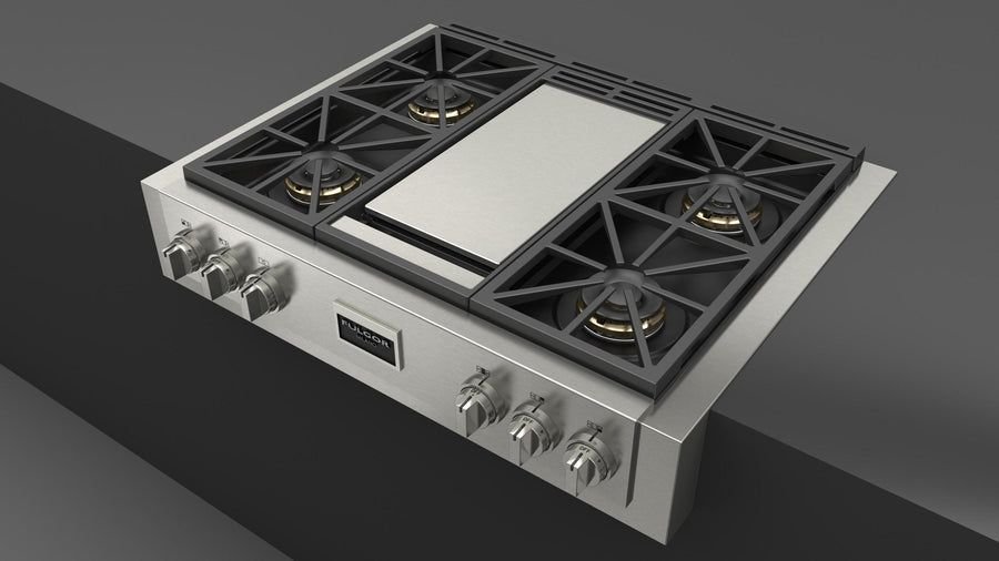 Kitchen idea with the 36" Pro Gas Rangetop With Griddle, Fulgor Milano