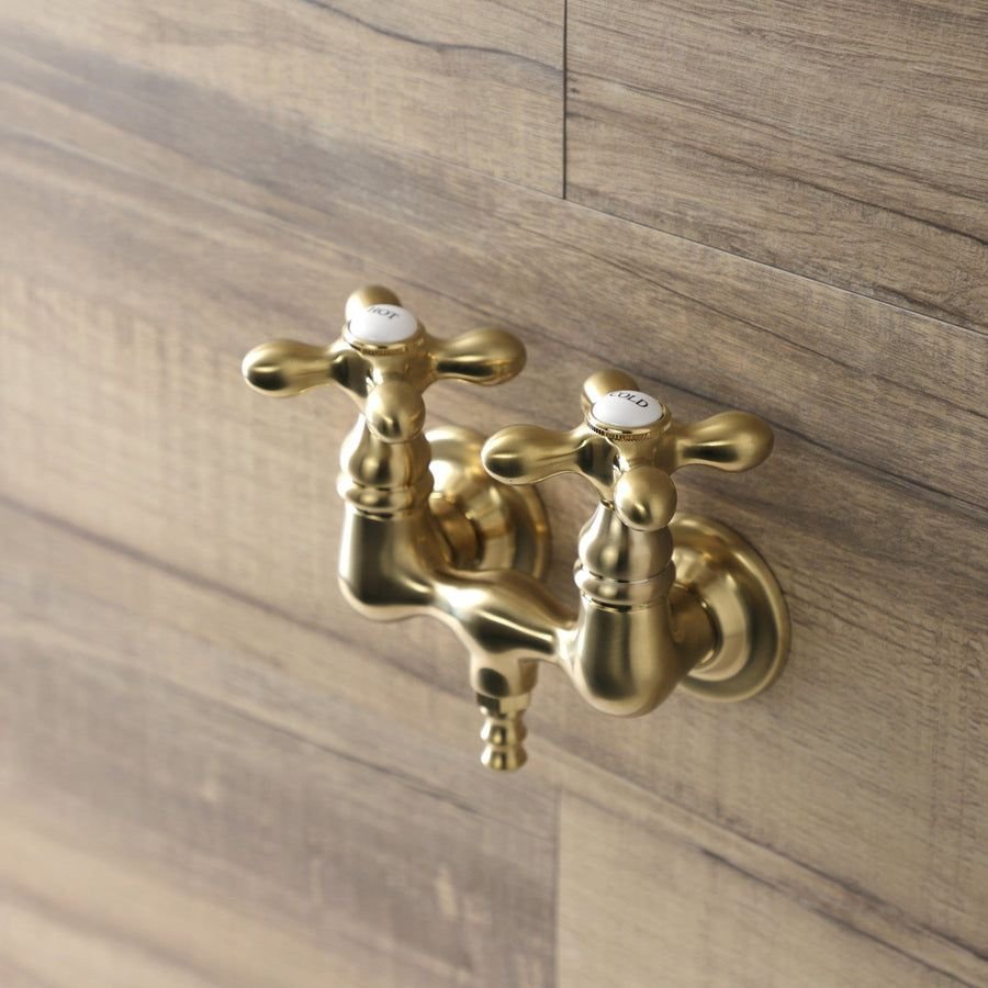 Bathroom idea with the Aqua Vintage AE37T7 Two-Handle 2-Hole Tub Wall Mount Clawfoot Tub Fauc, Kingston Brass