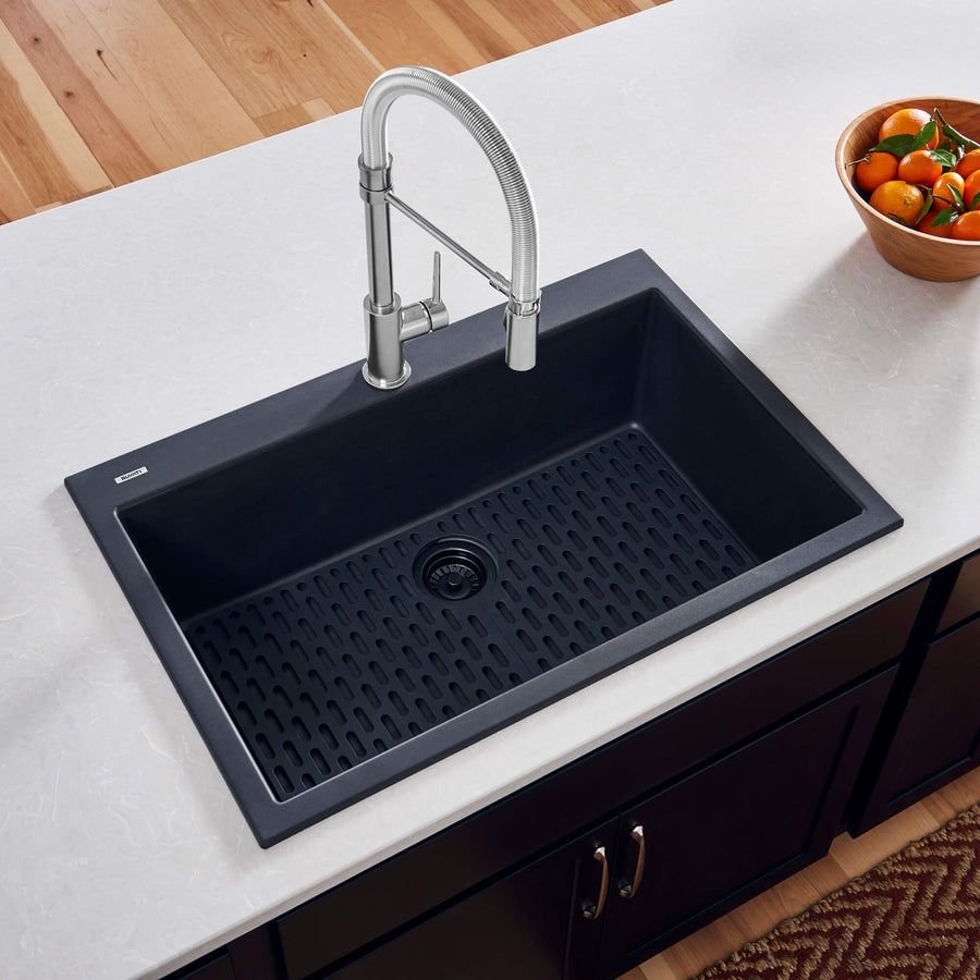 Kitchen idea with the Ruvati 27 x 20 inch Drop-in Topmount Granite Composite Single Bowl Kit, Ruvati