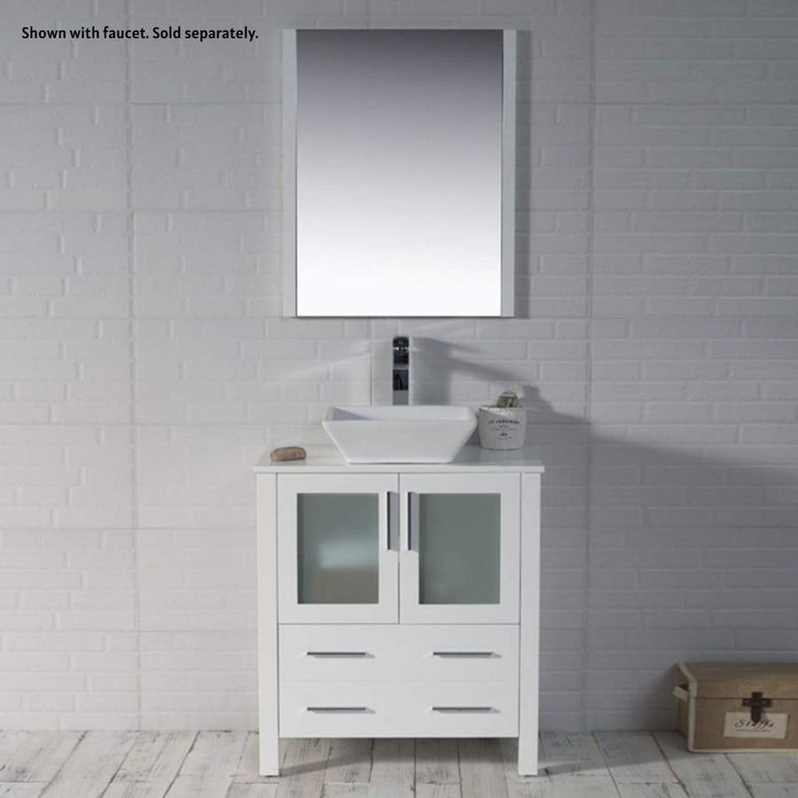 Bathroom idea with the Blossom Sydney 30" White Freestanding Vanity Set With Ceramic Vessel S, Blossom