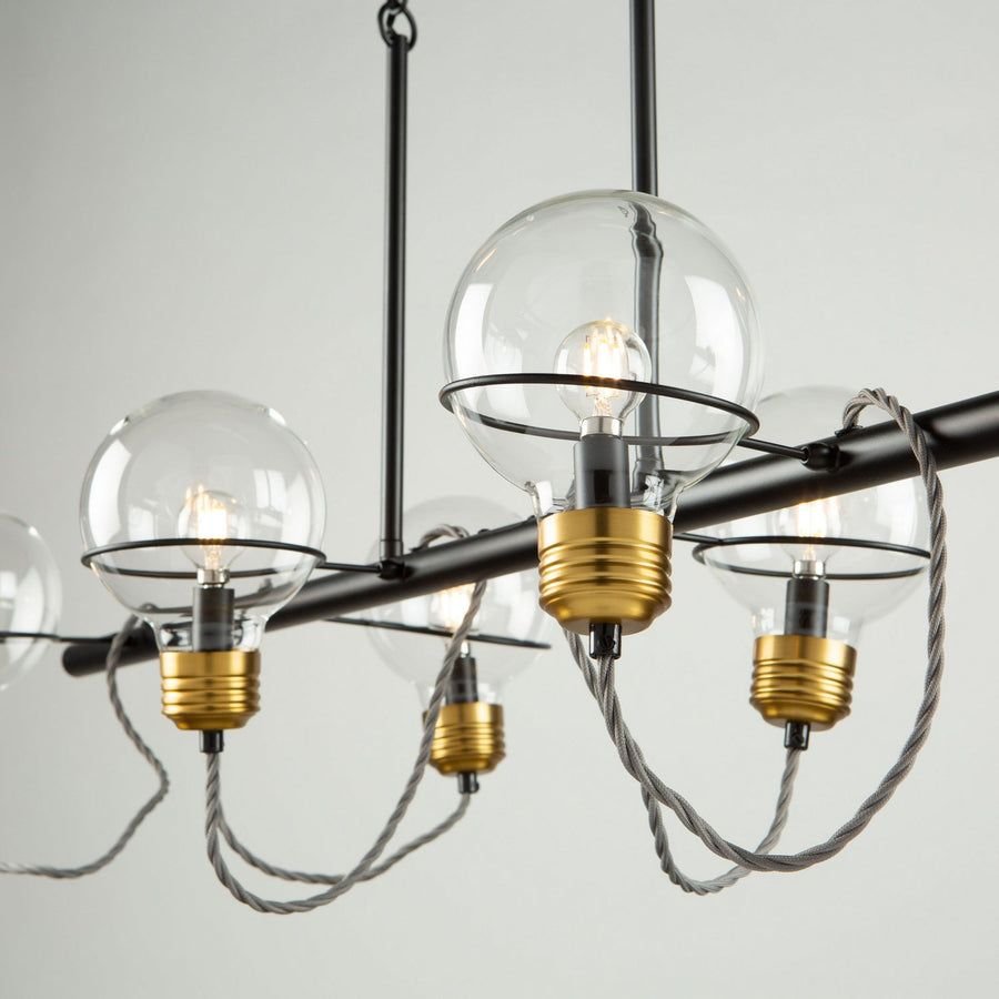 Living room idea with the Martina Linear Chandelier, Artcraft