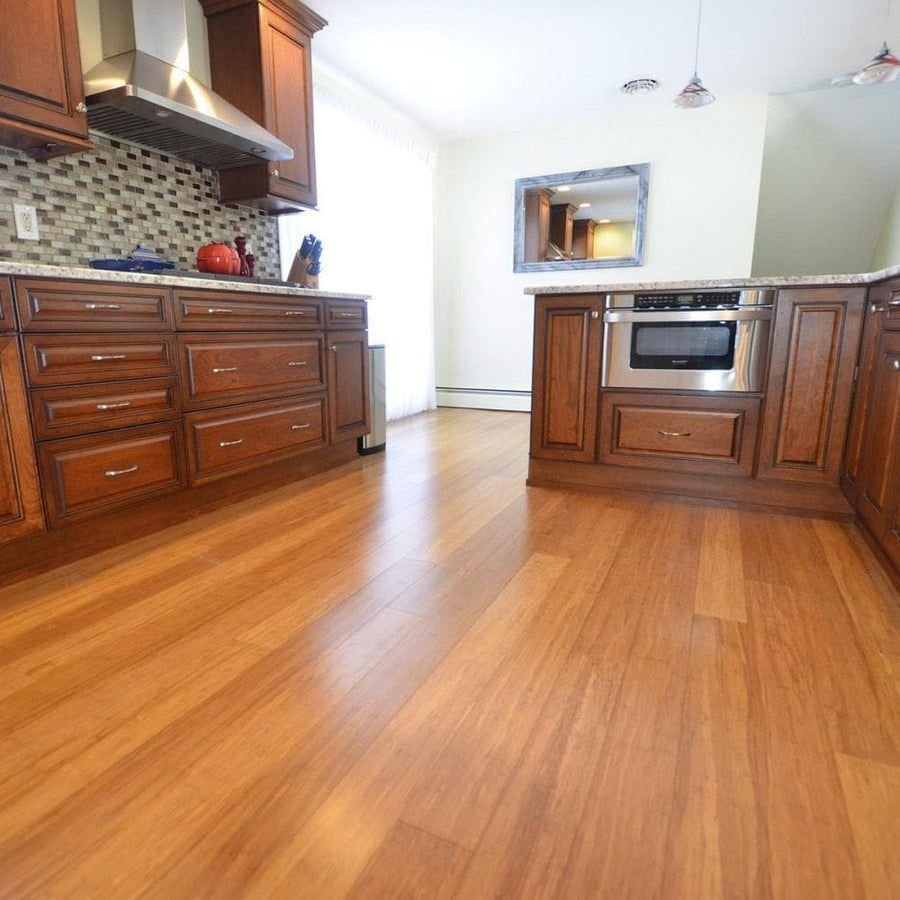 Tile idea with the CALI Mocha Wide Click Bamboo 9/16" (Covers 21.5 SQFT) 7014006500, CALI