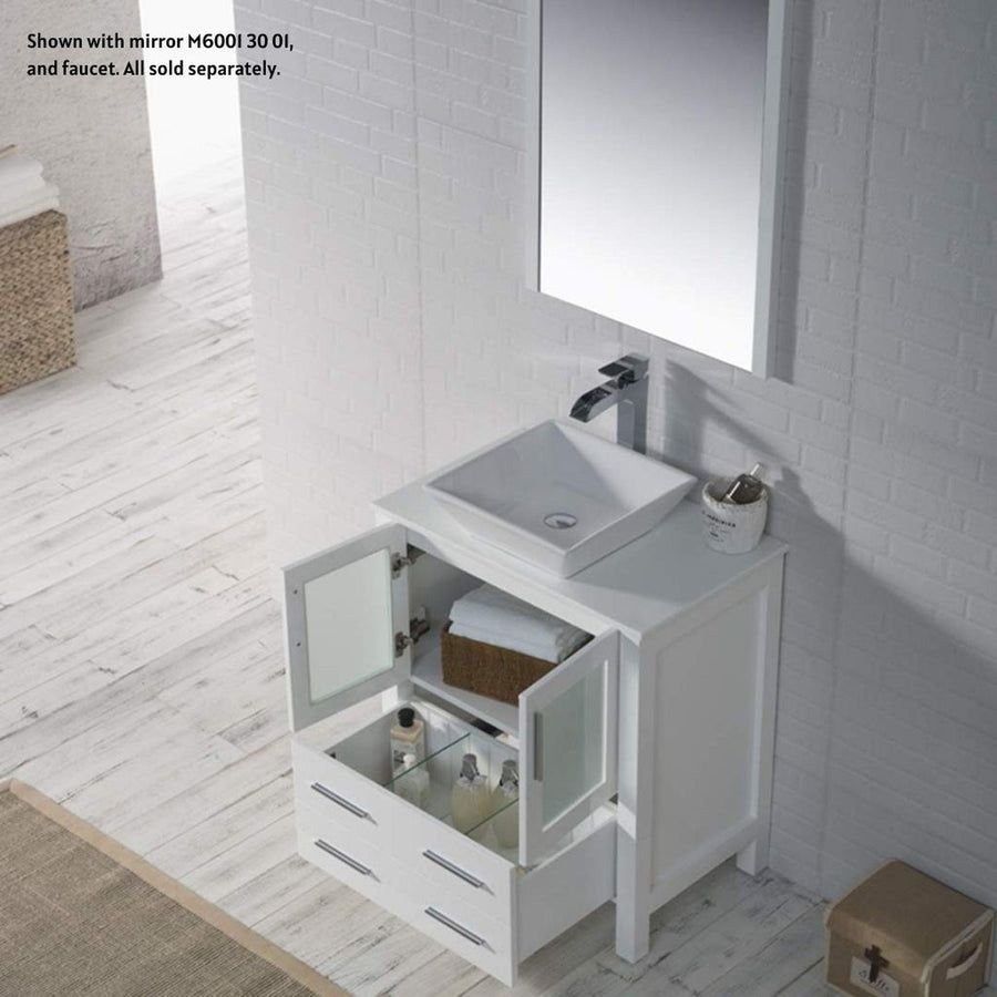 Bathroom idea with the Blossom Sydney 30" White Freestanding Vanity Set With Ceramic Vessel S, Blossom