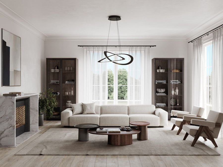 Living room idea with the Wave Chandelier, Artcraft