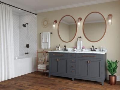 Bathroom idea with the Saxton 2-Handle 4" Centerset Bathroom Faucet in Tuscan Bronze, Pfister