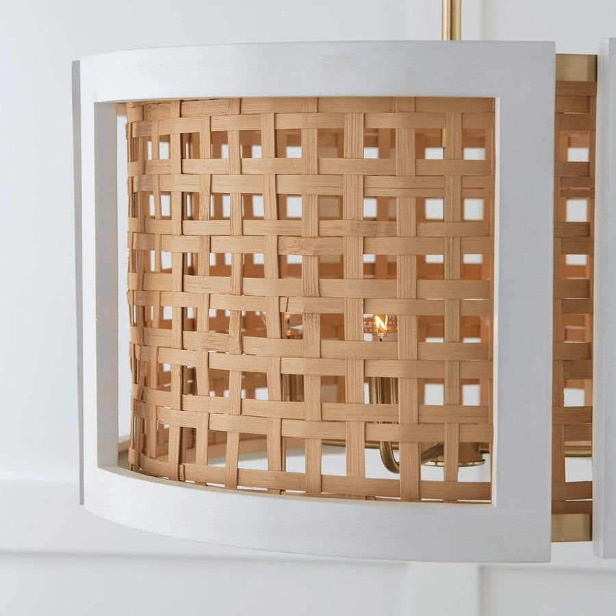 Living room idea with the Capital Lighting 344341WM Lola 4 Light Pendant Flat White and Matte Br, Capital Lighting