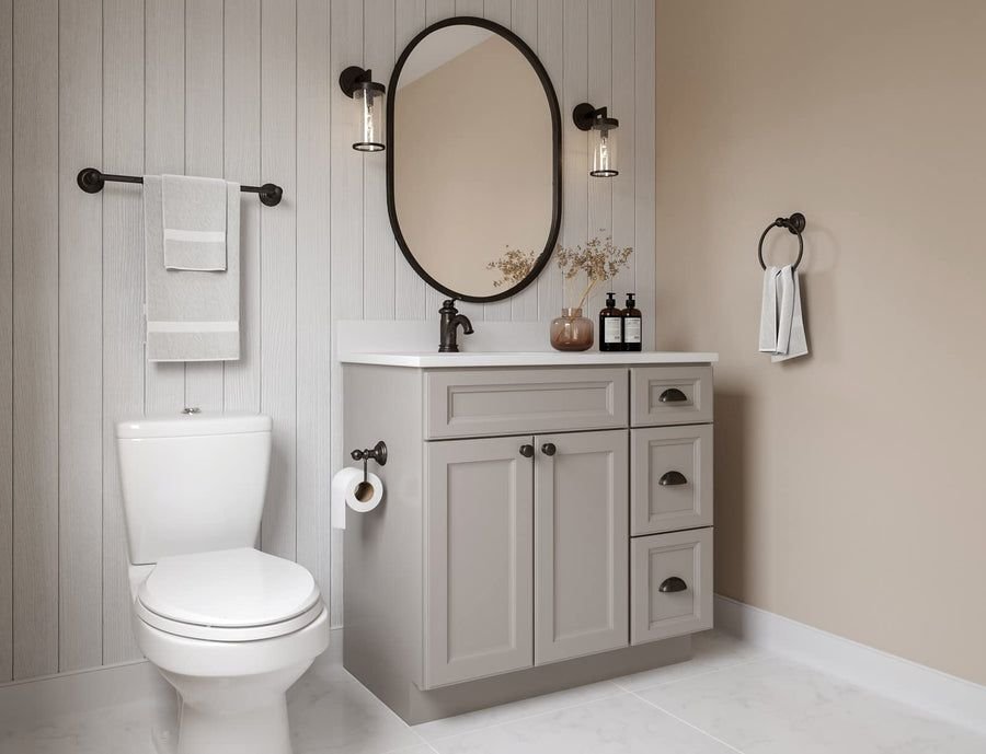 Bathroom idea with the Elements BHE5-01PC Fairview Polished Chrome Spring-Loaded Paper Holder, Elements