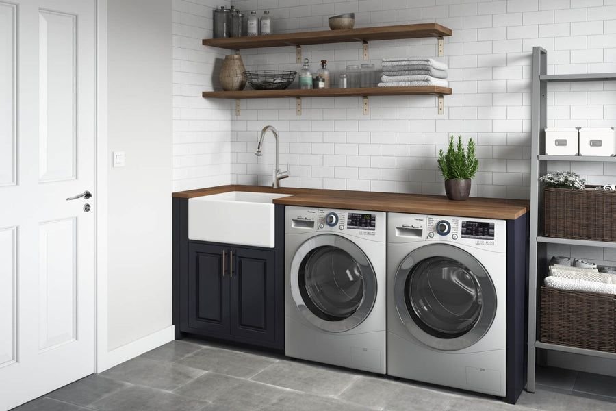 Laundry idea with the Ruvati 23-inch Fireclay Farmhouse Kitchen Laundry Utility Sink Single, Ruvati