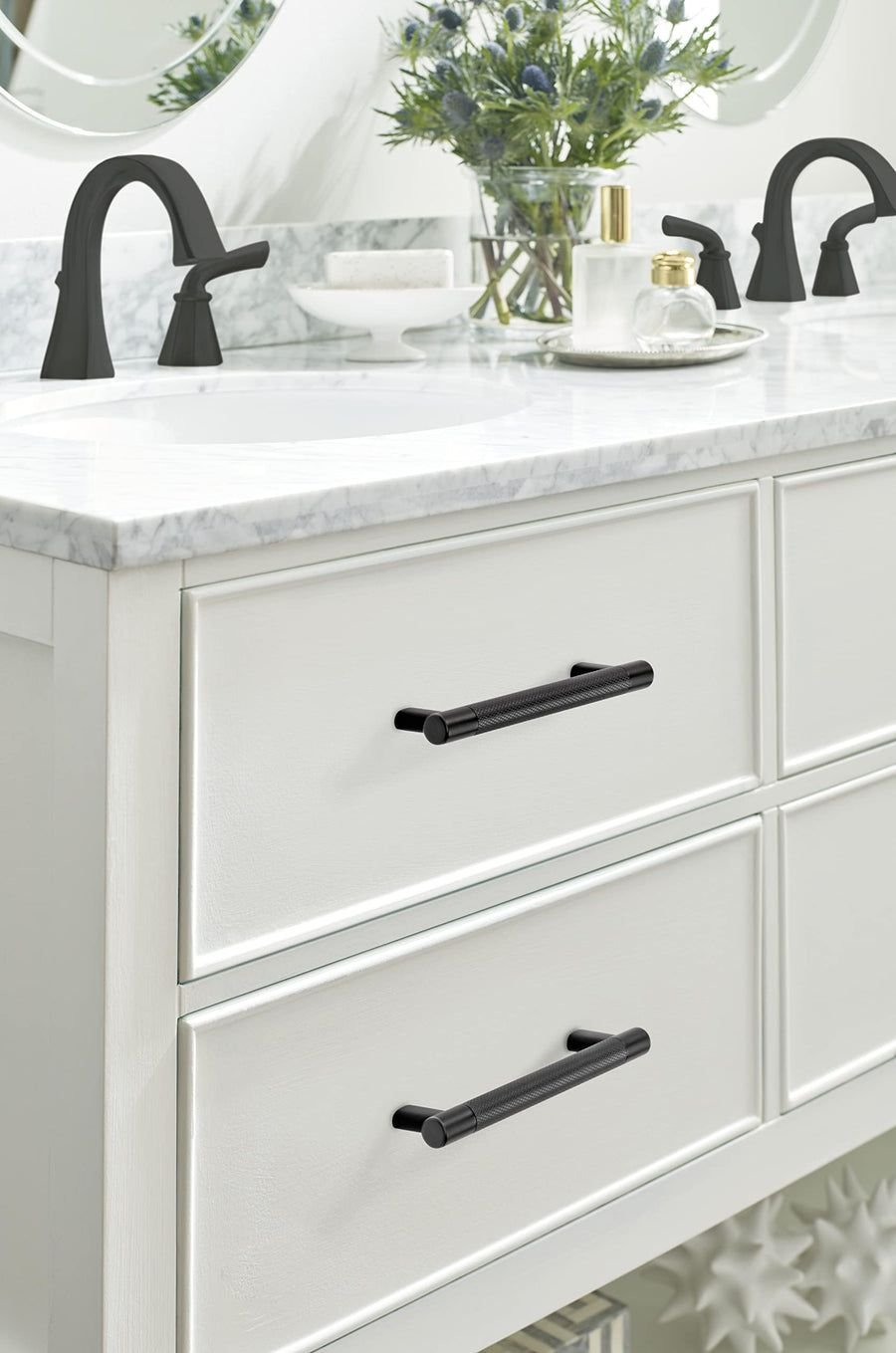 Bathroom idea with the Amerock Kitchen Cabinet Pull Black Bronze 6-5/16 in (160 mm) Center-to, Amerock