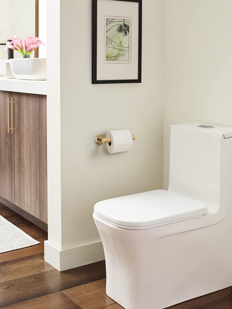 Bathroom idea with the Amerock BH26540CZ Champagne Bronze Single Post Toilet Paper Holder 7-1, Amerock
