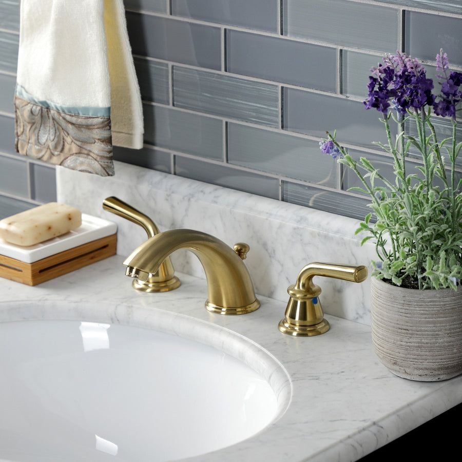 Bathroom idea with the Restoration KB967RXLSB Two-Handle 3-Hole Deck Mount Widespread Bathroo, Kingston Brass