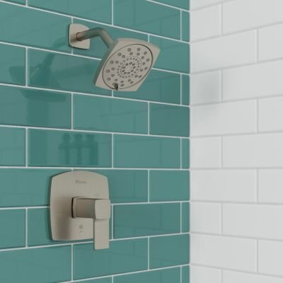 Bathroom idea with the Deckard Shower Only Trim Kit in Brushed Nickel, Pfister