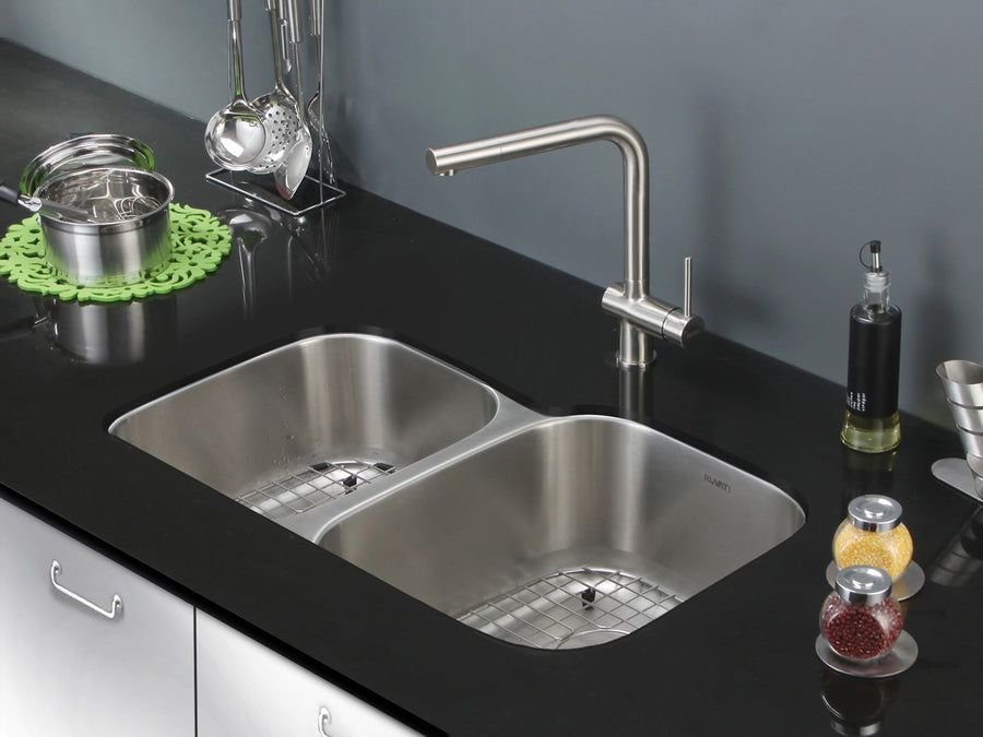 Kitchen idea with the Ruvati 32-inch Undermount 40/60 Double Bowl 16 Gauge Stainless Steel K, Ruvati