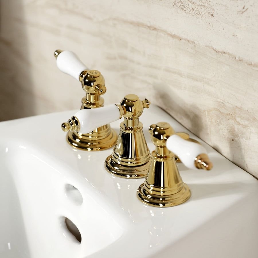 Bathroom idea with the Victorian KB322PL Three-Handle Vertical Spray Bidet Faucet with Brass, Kingston Brass