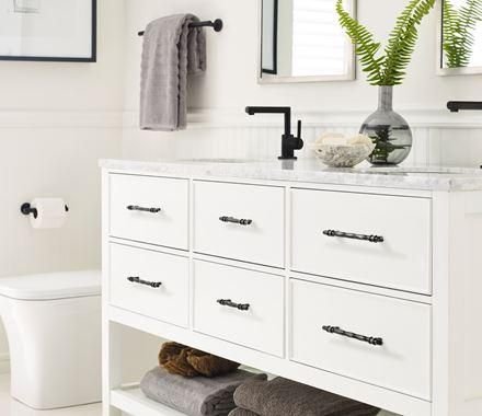 Kitchen idea with the Amerock Cabinet Pull Marble Black/Black Bronze 3-3/4 inch (96 mm) Cent, Amerock