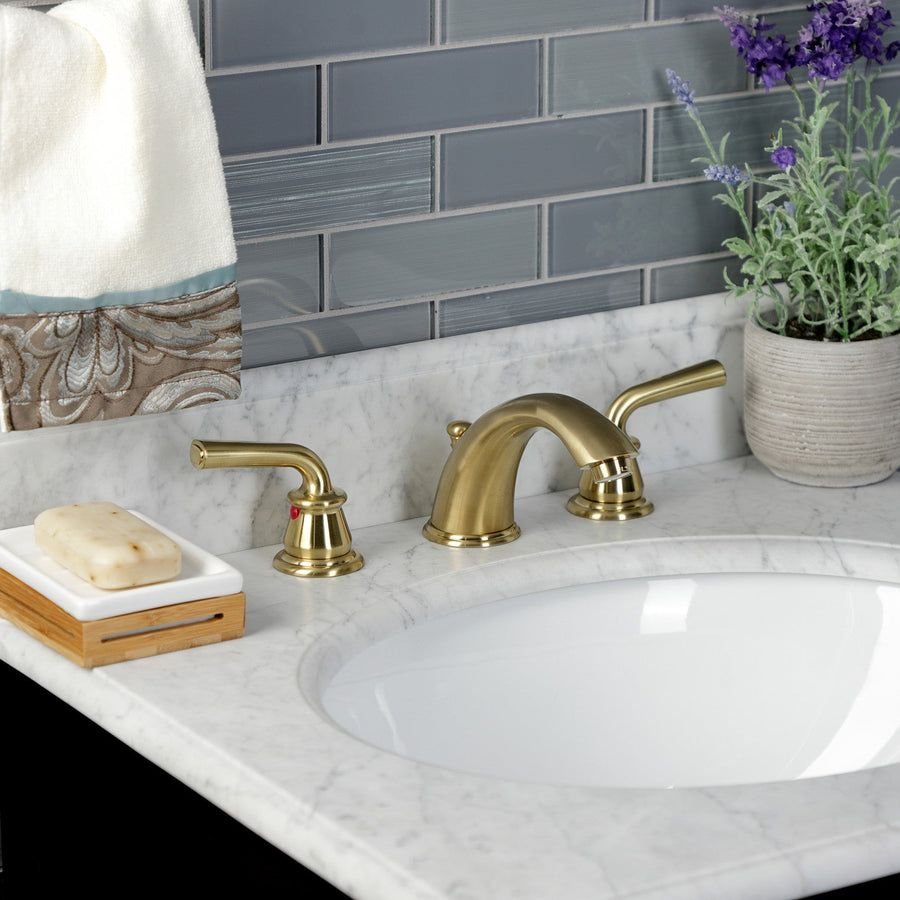 Bathroom idea with the Restoration KB967RXLSB Two-Handle 3-Hole Deck Mount Widespread Bathroo, Kingston Brass