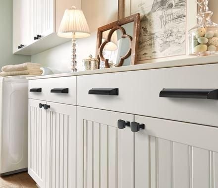Kitchen idea with the Amerock Cabinet Cup Pull Matte Black 5-1/16 inch (128 mm) Center-to-Ce, Amerock