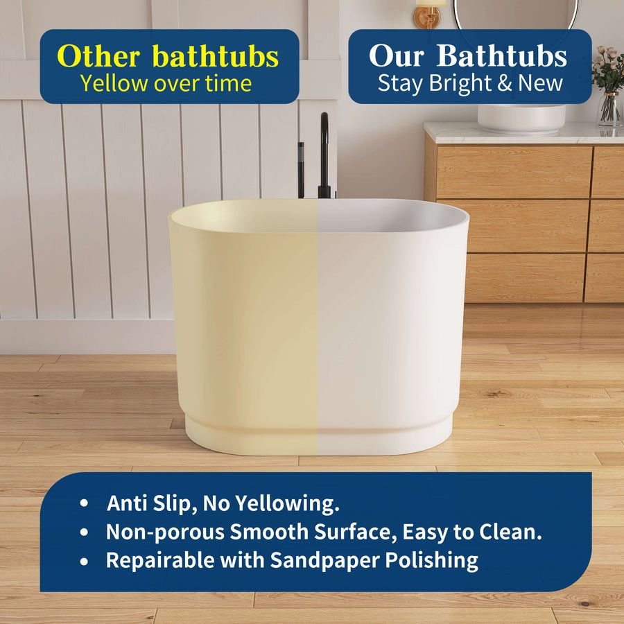 Bathroom idea with the New England Home Goods 39" Japanese Soaking Tub Solid Surface Freestan, New England Home Goods