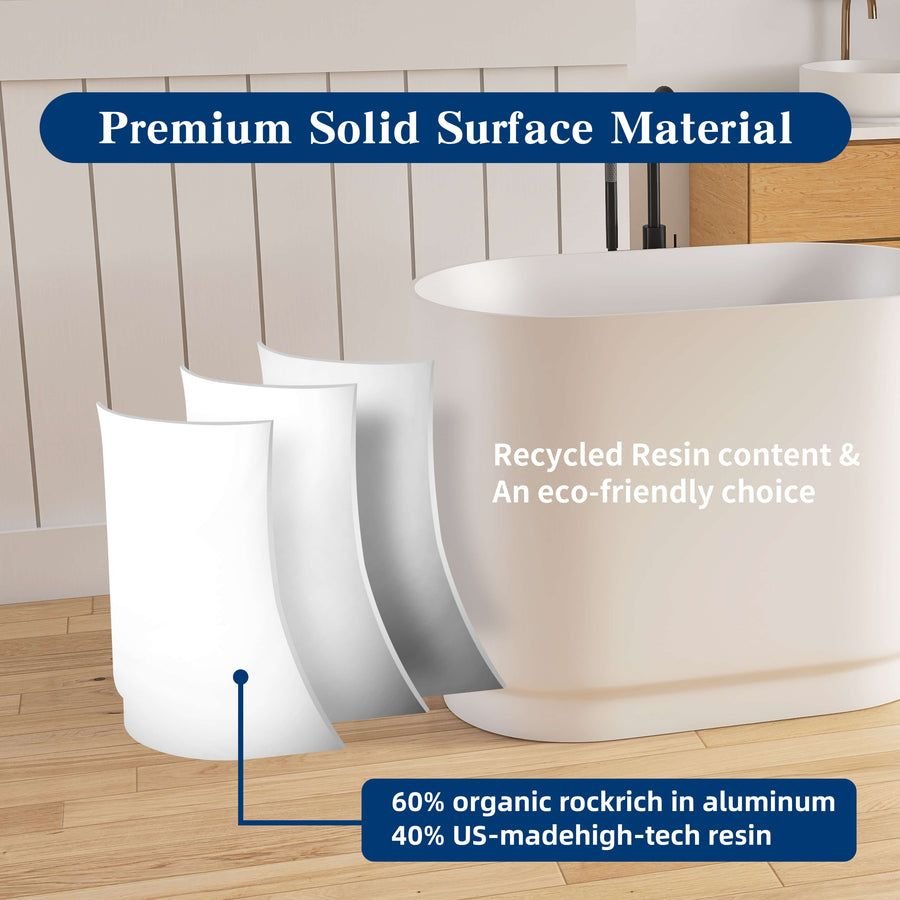 Bathroom idea with the New England Home Goods 39" Japanese Soaking Tub Solid Surface Freestan, New England Home Goods