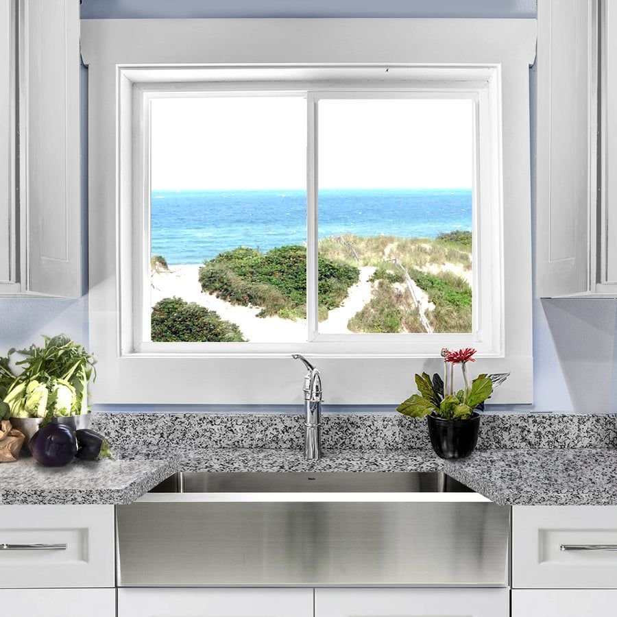Kitchen idea with the Nantucket Sinks EZApron30 Patented Design Stainless Steel Apron Sink, Nantucket Sinks