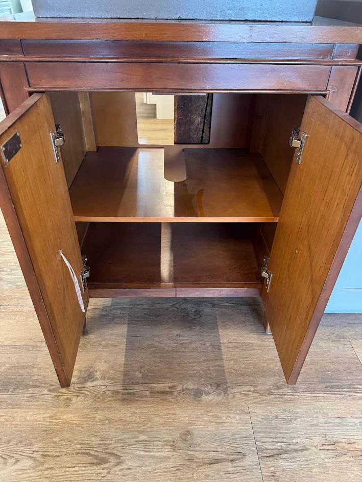 Bathroom idea with the Avanity Brentwood 25" Vanity, New Walnut w/ Native Trails Nipomo Slat, Showroom