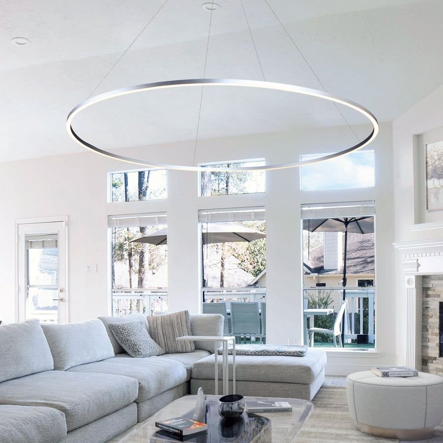 Living room idea with the VONN Tania VMC34972AL 72" Integrated LED ETL Certified Chandelier, Hei, VONN