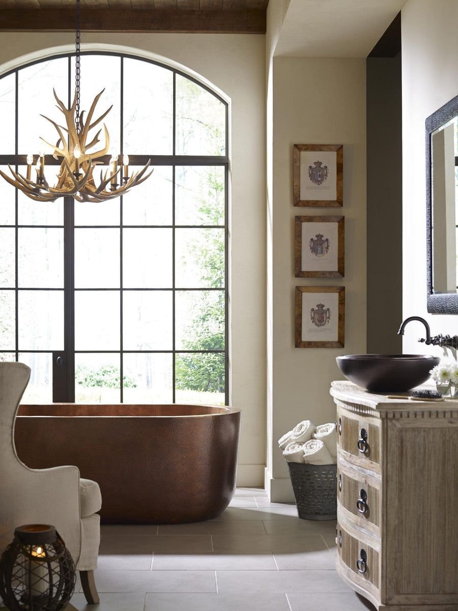 Bathroom idea with the Thompson Traders Flw Antique Copper Bath Sink Guadalupe NS25029-A Anti, Thompson Traders