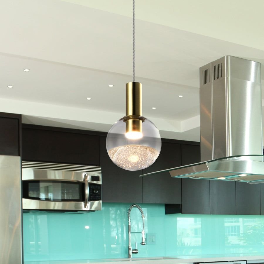 Living room idea with the VONN Artisan Sienna VAP2181BRS 5" Integrated LED ETL Certified Height, VONN