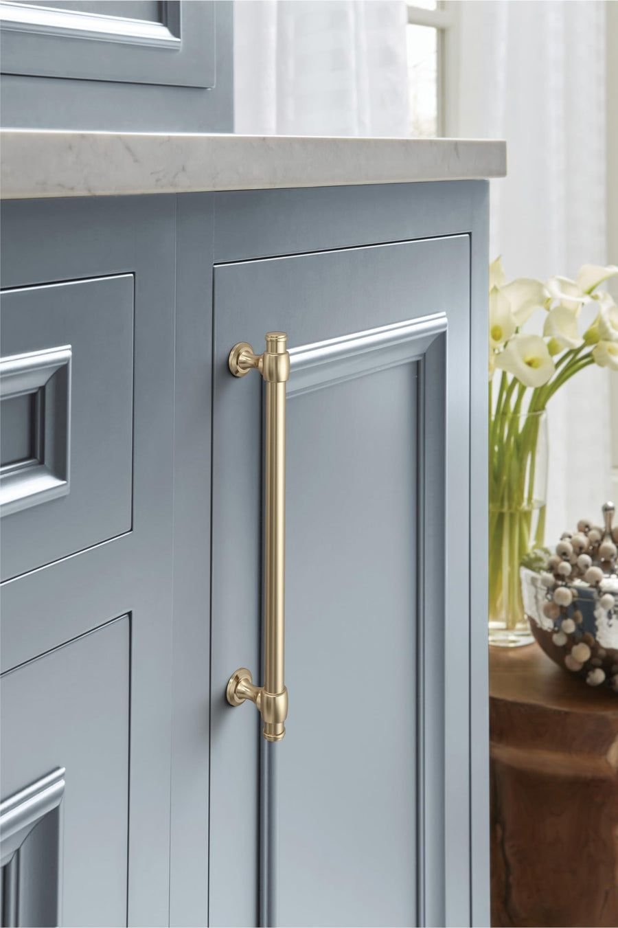 Bathroom idea with the Amerock Cabinet Pull Golden Champagne 7-9/16 in (192 mm) Center-to-Cen, Amerock