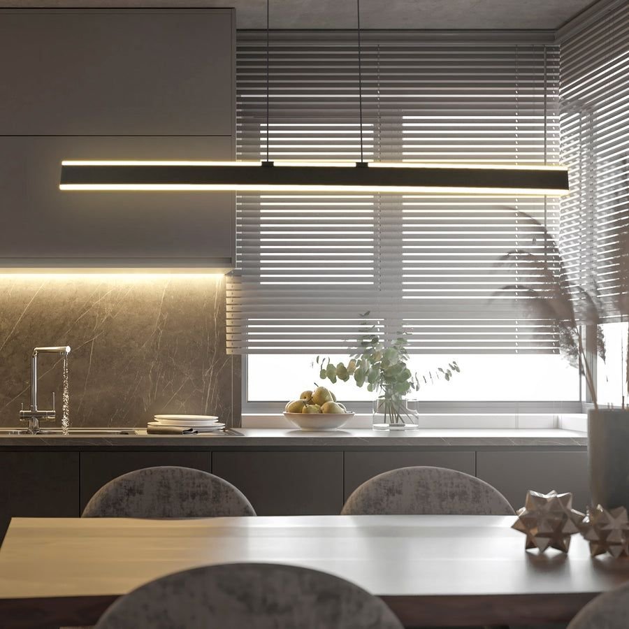 Living room idea with the VONN Wezen VMC36904BL 48" Up-Down Integrated LED ETL Certified Pendant, VONN