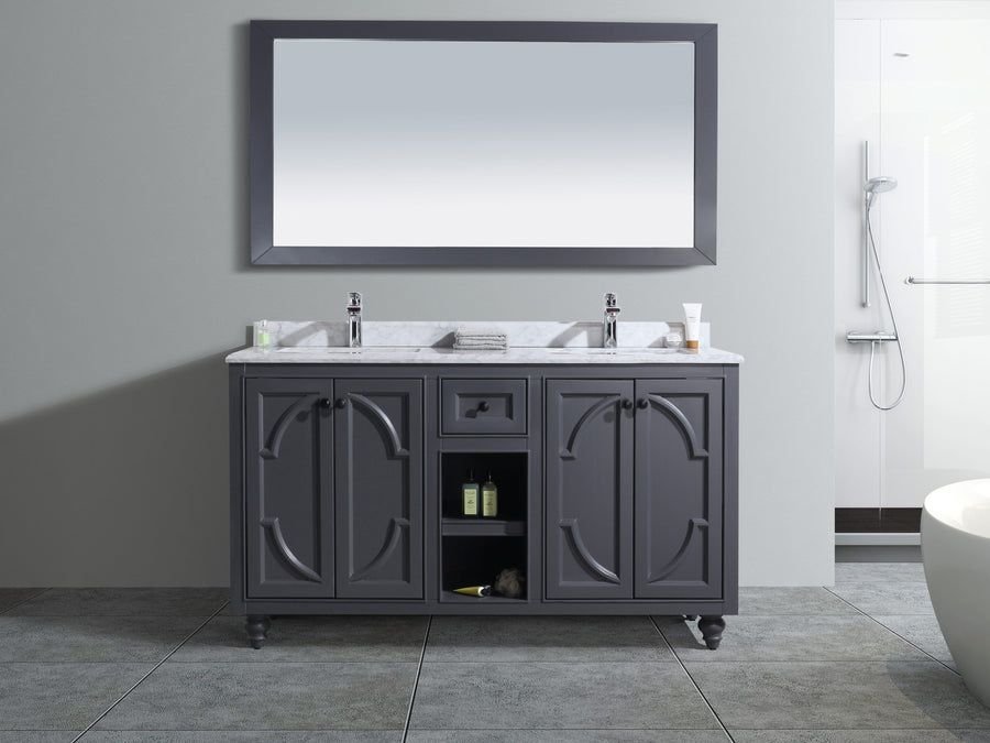 Bathroom idea with the Odyssey 60" Maple Grey Double Sink Bathroom Vanity Cabinet Laviva 3136, Laviva