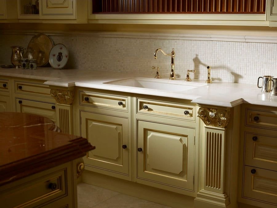 Kitchen idea with the Perrin & Rowe U.4776L-SEG-2 Edwardian™ Two Handle Kitchen Faucet With, ROHL
