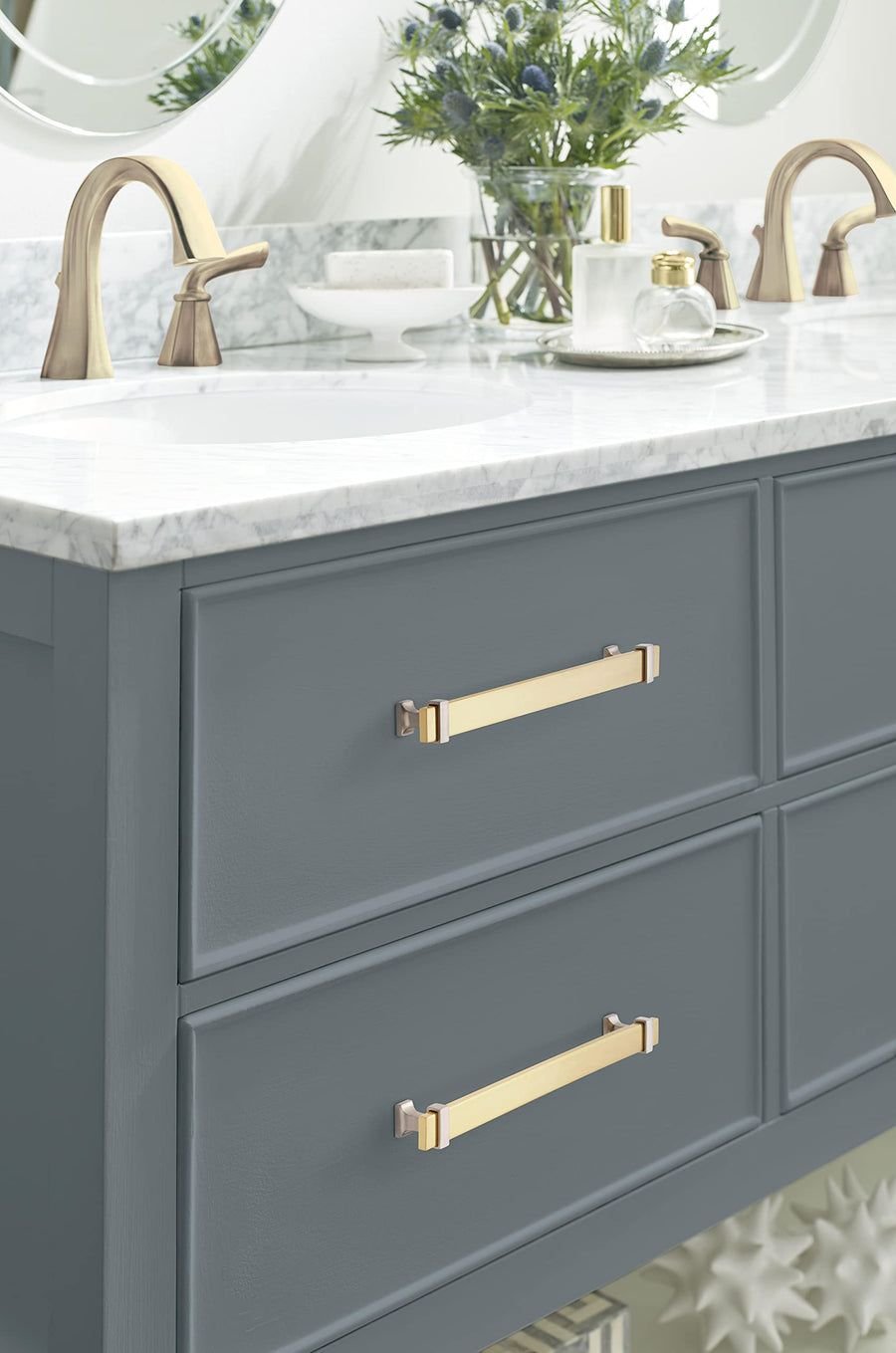 Kitchen idea with the Amerock Cabinet Pull Brushed Gold/Black Chrome 8-13/16 inch (224 mm) C, Amerock