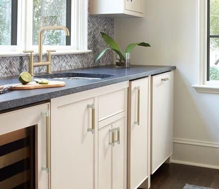 Kitchen idea with the Amerock Cabinet Knob Polished Nickel/Golden Champagne 2-5/8 inch (67 m, Amerock