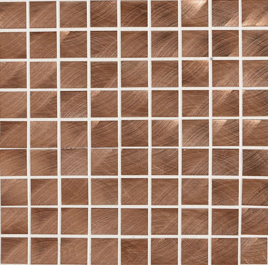 Tile idea with the Daltile Structure Copper Straight Joint 1x1 Satin Mosaic Tile, Daltile