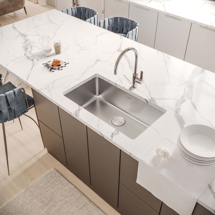 Kitchen idea with the Ruvati 27-inch Undermount Kitchen Sink 16 Gauge Stainless Steel Single, Ruvati