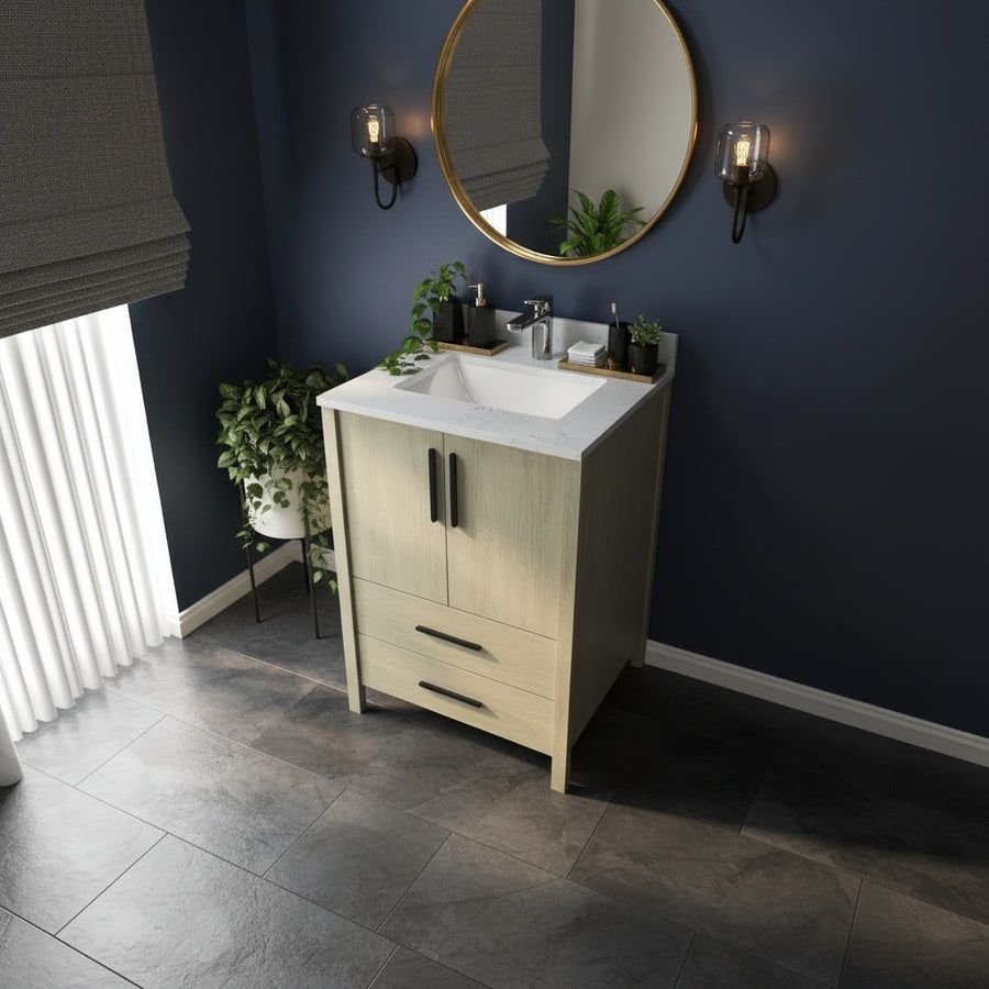 Bathroom idea with the New England Home Goods 24" Matrix Side Bathroom Vanities With Single S, New England Home Goods