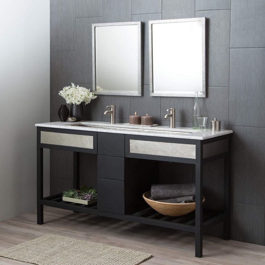 Bathroom idea with the Native Trails MR520 Divinity Rectangular Wall Mirror, Small, Hammered, Native Trails