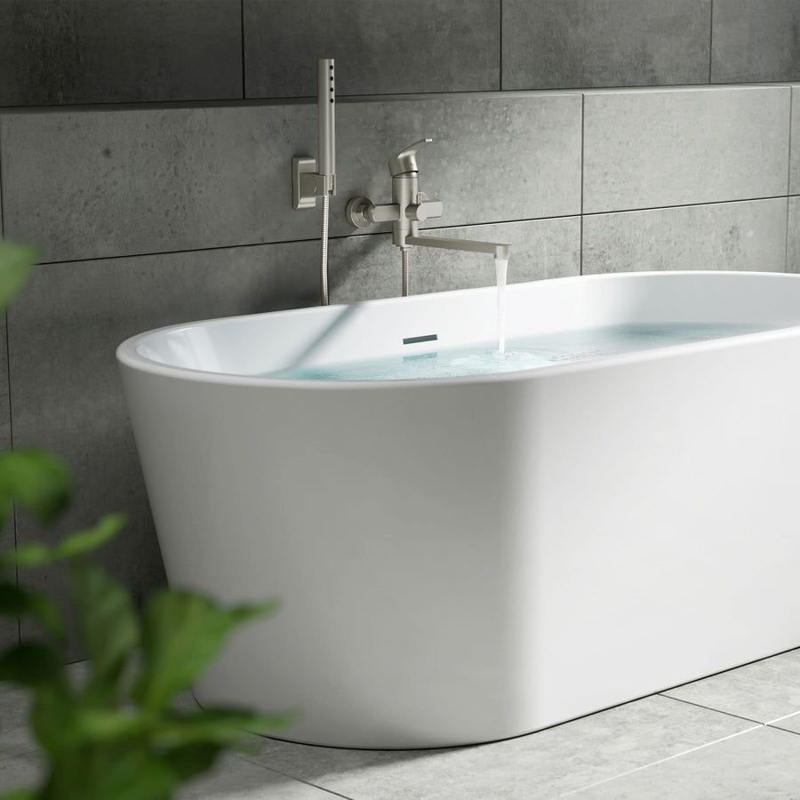 Bathroom idea with the PULSE ShowerSpas 3030-WMTF-BN Wall Mounted Tub Filler in Brushed-Nicke, Pulse ShowerSpas