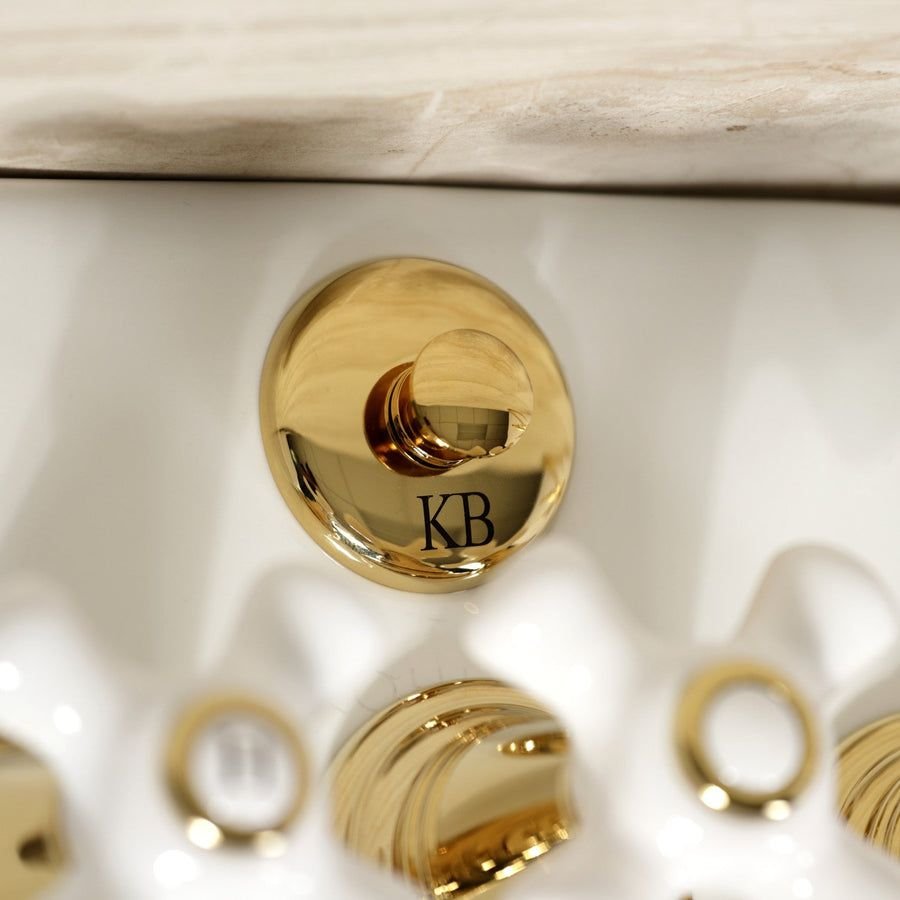 Bathroom idea with the Victorian KB322PX Three-Handle Vertical Spray Bidet Faucet with Brass, Kingston Brass