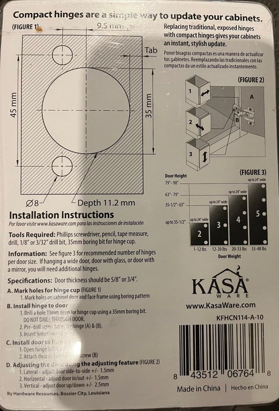 Kitchen idea with the KasaWare KFHCN114-A-10 1-1/4" Overlay Compact Hinge, 10-pack, KasaWare