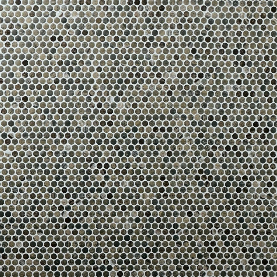 Tile idea with the Marazzi Editorial Emerald Cavalli Penny Rounds 3/4x3/4 Mixed Mosaic Ti, Marazzi