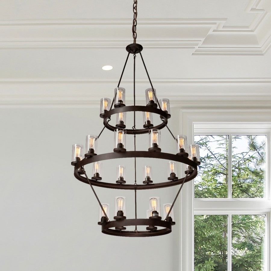 Living room idea with the Menlo Park 3-Tier Chandelier, Artcraft