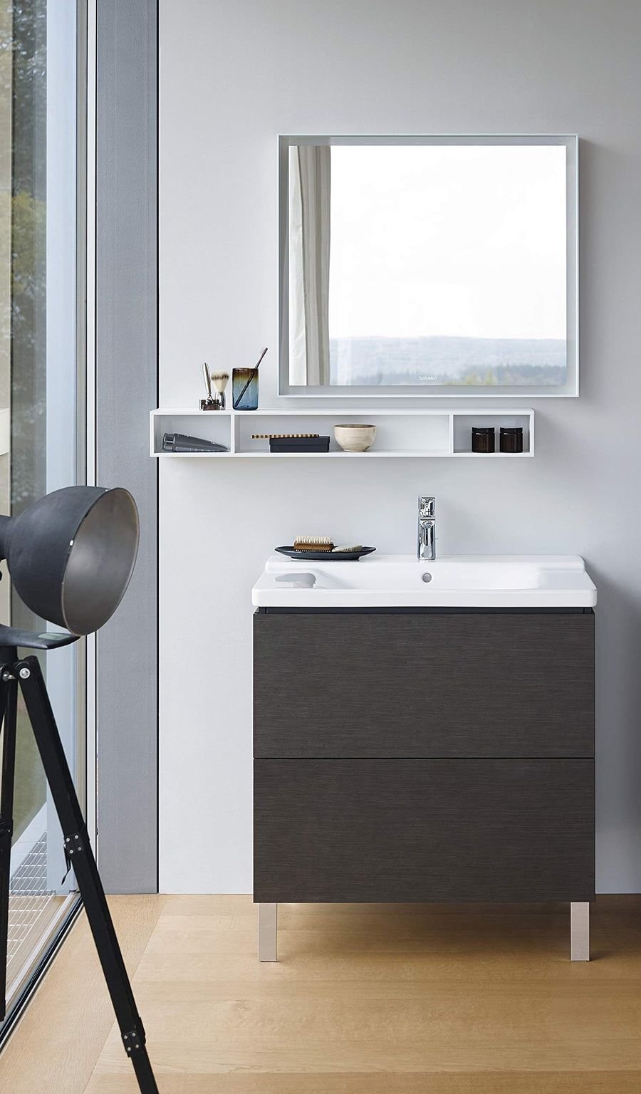 Bathroom idea with the Duravit LC662602222 LC6626 L-Cube 32" Single Free Standing Wood Vanity, Duravit