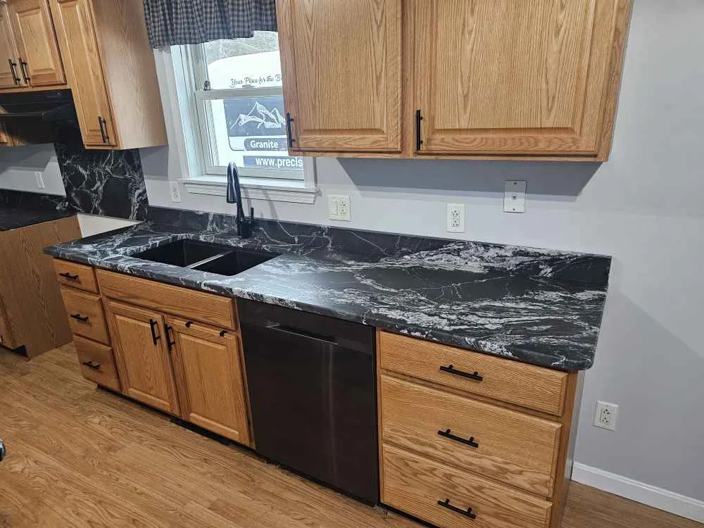 Leathered granite kitchen