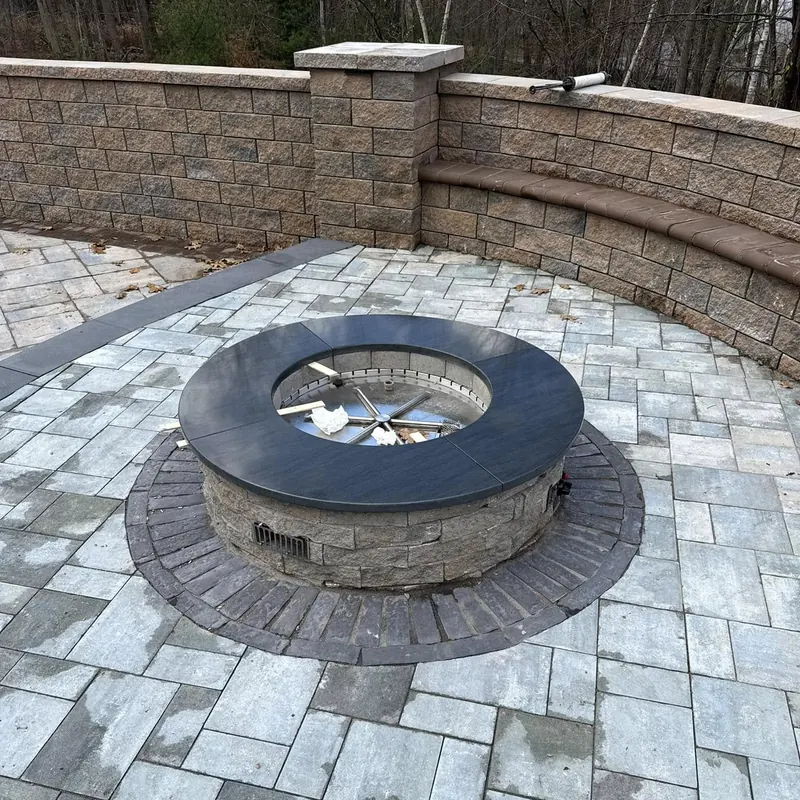 Fire pit with granite cap
