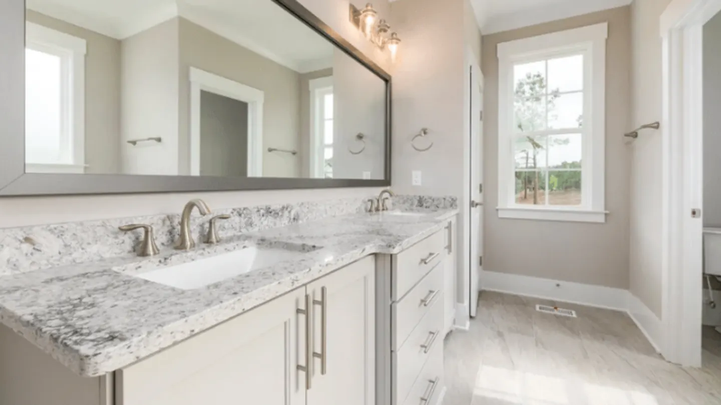Granite double-sink bathroom vanity top