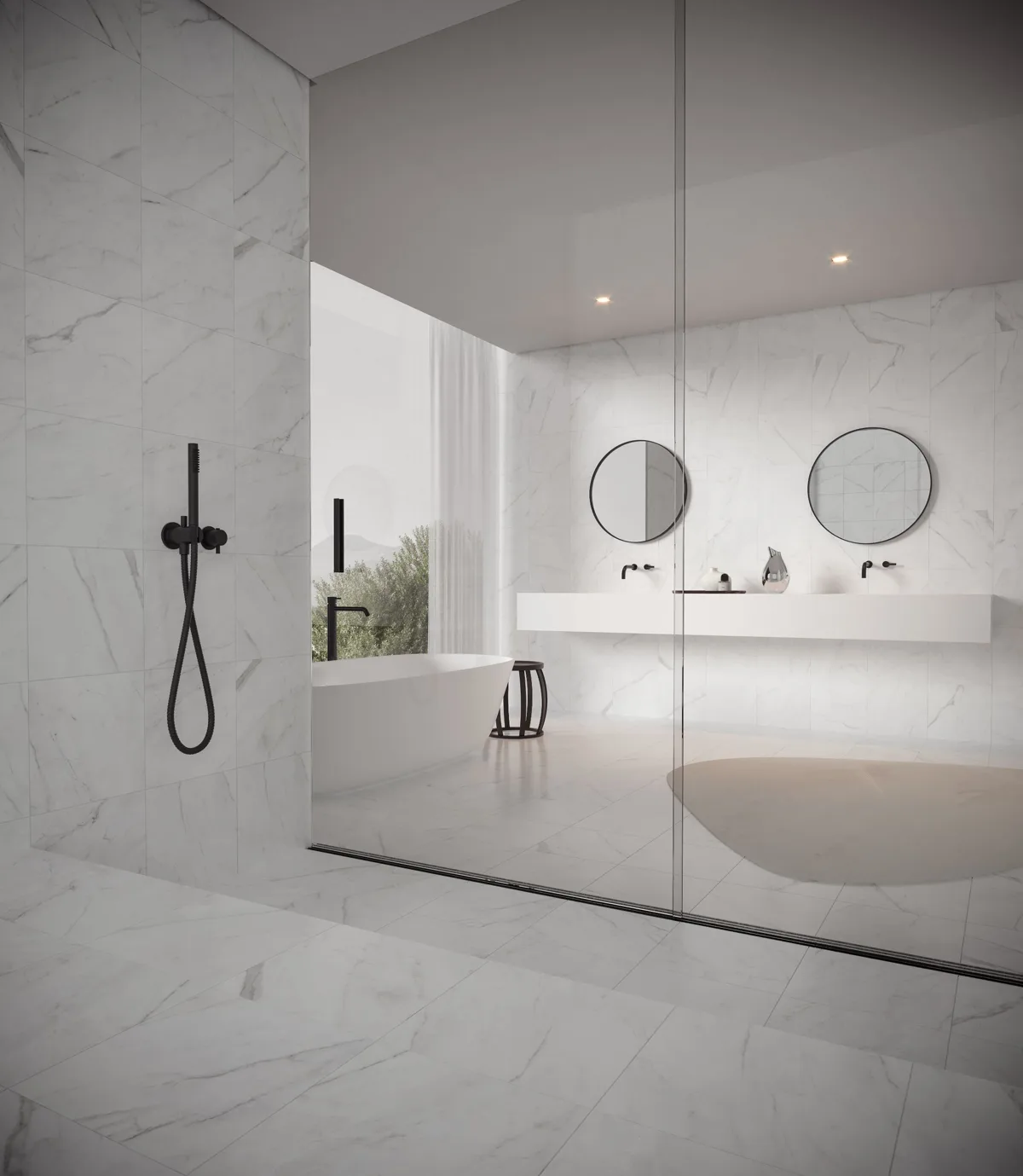 Marble collection tile